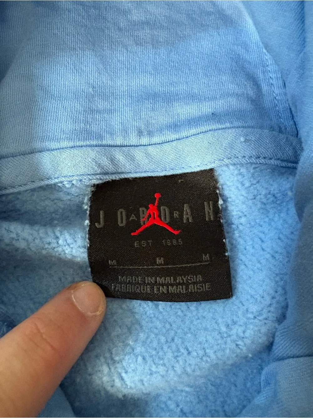 Jordan North Carolina Basketball Hoodie UNC Carolina Blue Size Medium